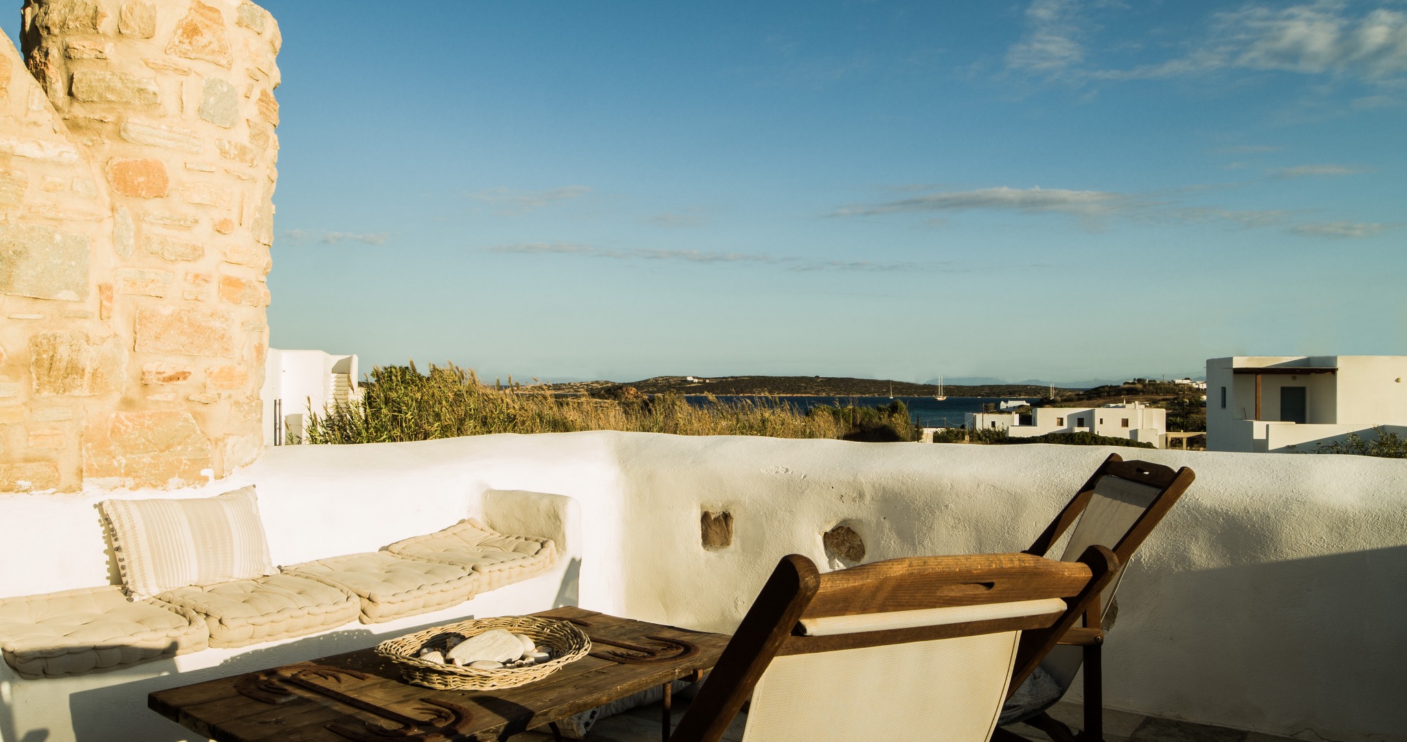 Lithos Private Estate sea view terrace in northern Paros