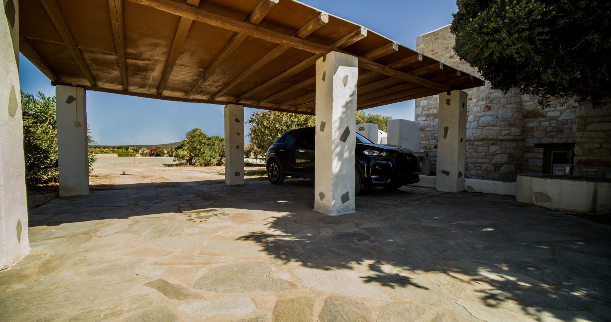 Lithos Private Estate covered private parking area