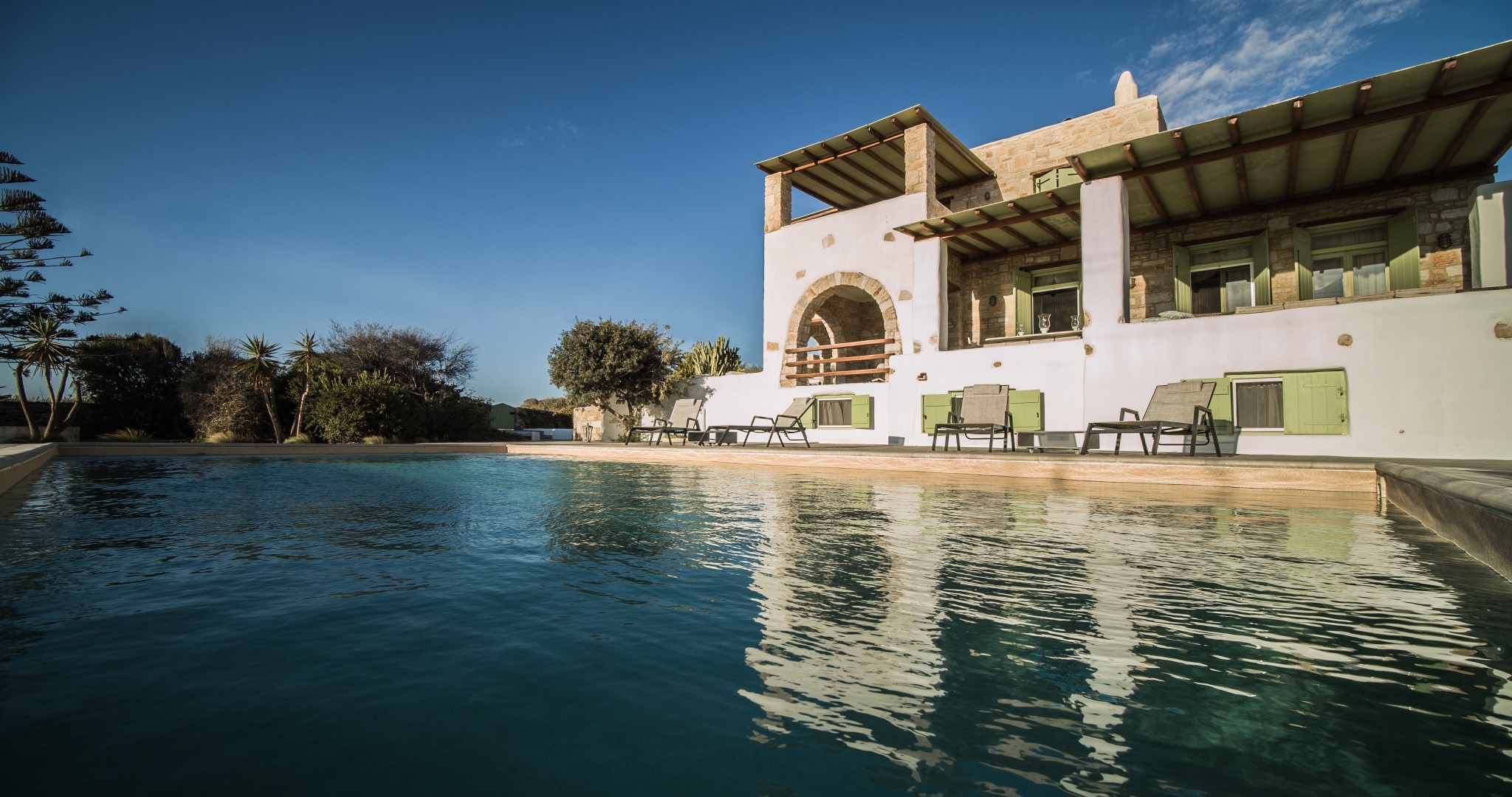 Poolside view of Lithos Private Estate